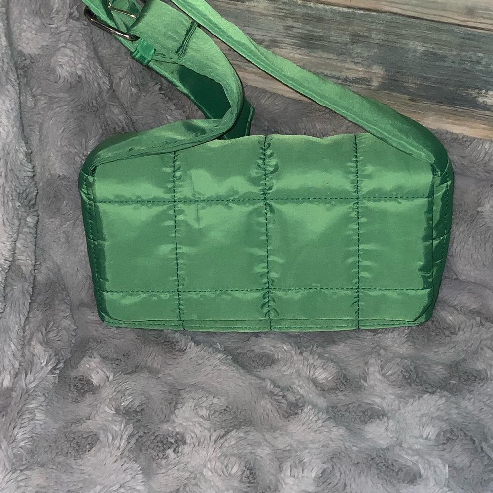 Green Quilted Crossbody Bag